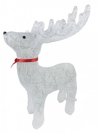 Світний декор "Олень у червоному нашийнику" M декор на Новий рік і Різдво, фото 1