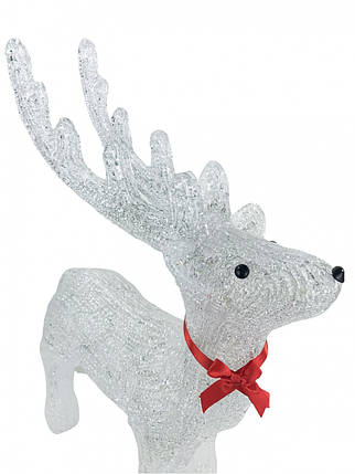 Світний декор "Олень у червоному нашийнику" M декор на Новий рік і Різдво, фото 2