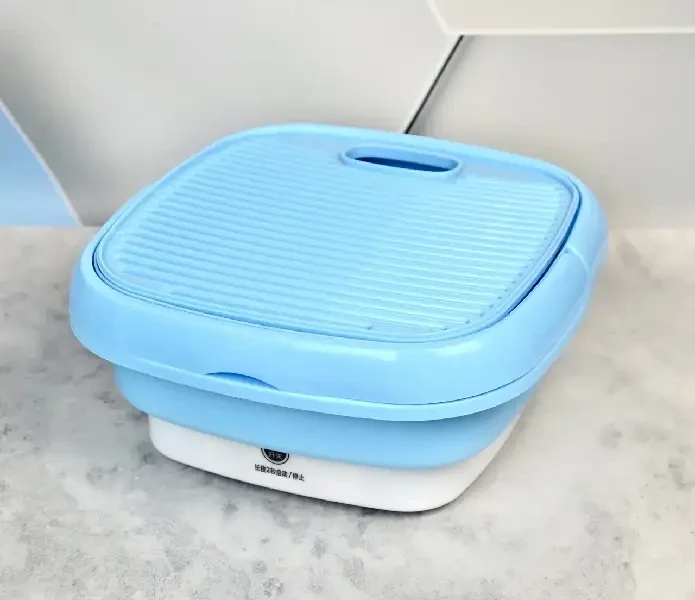 Портативная складная мини-стиральная машина на 8 ЛИТРОВ Folding Washing Machine голубая - фото 3 - id-p2027270294