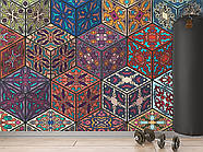 3d шпалери в спальню флізелінові "Куби", готові фотошпалери для дому, фото 10