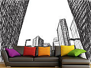 Самоклеюча плівка Oracal 3д на стіну "Намальоване місто", фото шпалери красиві в зал, фото 2
