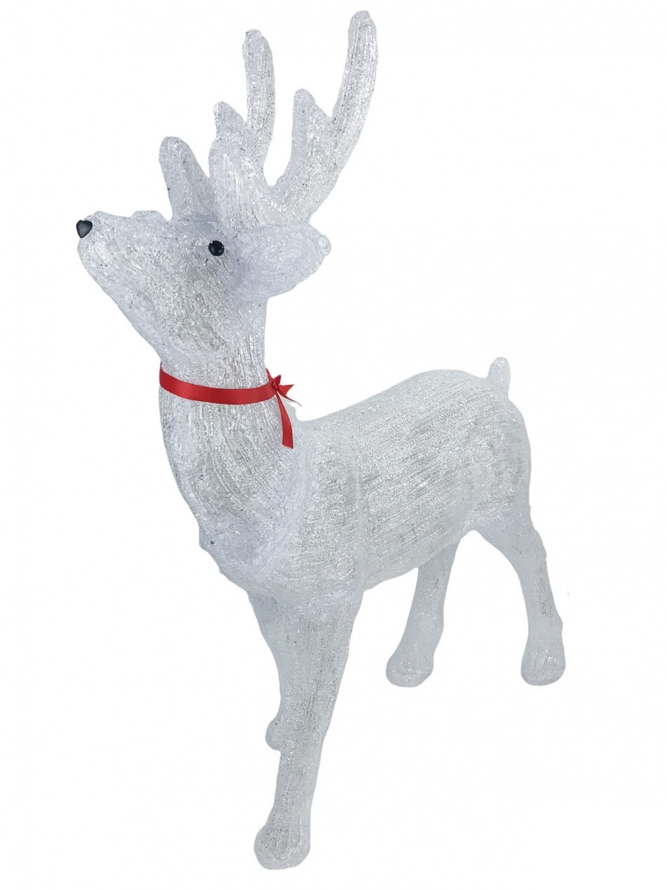 Світний декор "Олень у червоному нашийнику" декор на Новий рік і Різдво