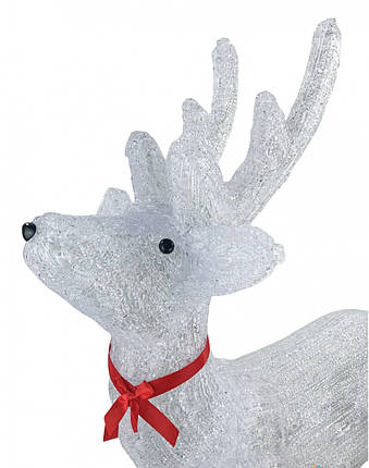 Світний декор "Олень у червоному нашийнику" декор на Новий рік і Різдво, фото 2