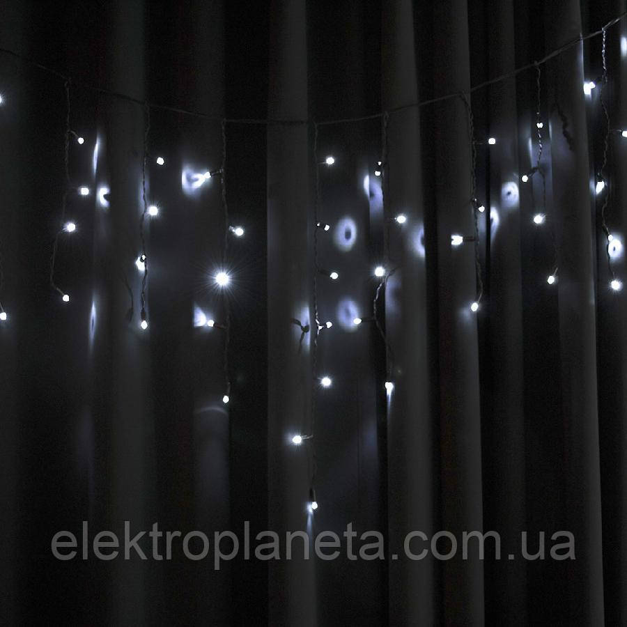 Гірлянда вулична STARLIGHT бахрома білий 75LED IP44 чорний 2x0.7м, фото 1