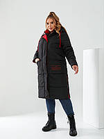 Зимняя тёплая Женская куртка пальто Ткань:плащевка Канада Утеплитель: синтепон 250 Размеры: 48,50,52,54,56,58