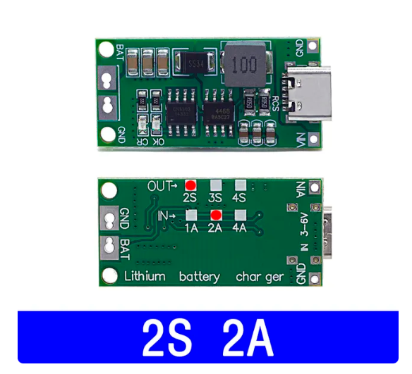 Модуль Зарядного пристрою 2S 2A с Type-C DDTCCRUB для літій-іонних (полімерних) акумуляторів 8,4 v