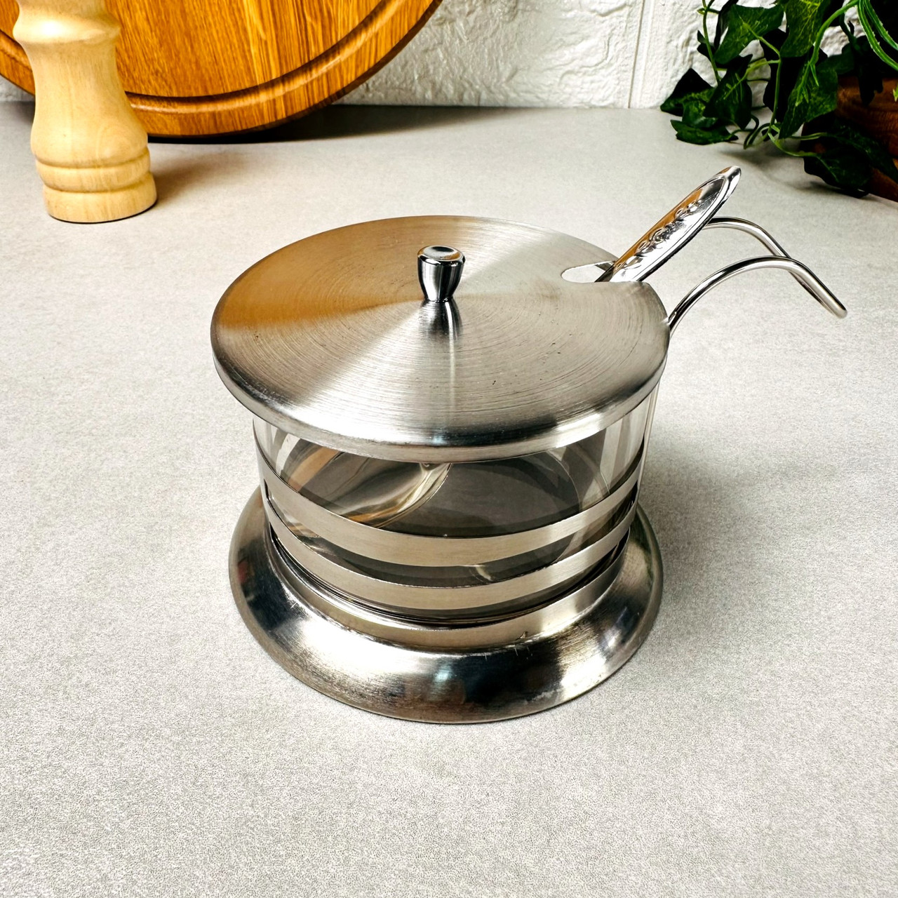 Металева цукорниця з ложкою 1033 А-П, фото 1