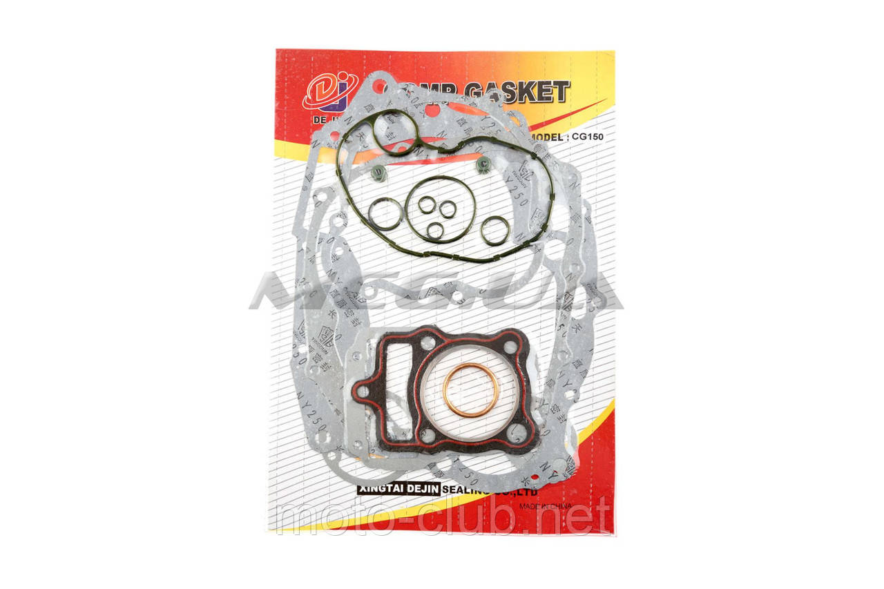 Прокладки двигуна (набір) на мотоцикл із двигуном 4T CG125 (повний) "DJ" (mod:A), фото 1