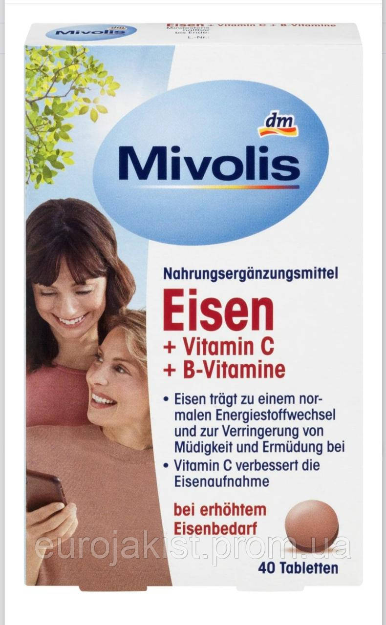 Mivolis Eisen + Vitamin C + B-Vitamine, Tabletten, 40 St - фото 1 - id-p2027248863