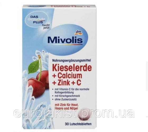 Для шкіри, волосся і нігтів Mivolis Kieselerde Lutschtabletten, 30 St - фото 1 - id-p2027248867