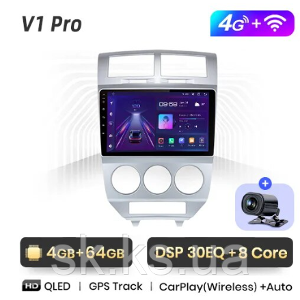 Junsun 4G Android магнітола для Jeep Compass Dodge Caliber MK Patriot 4 ГБ + 64 4G 2006-10 тип В, фото 1