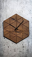 Часы настенные деревянные 40 см Hexagon 2