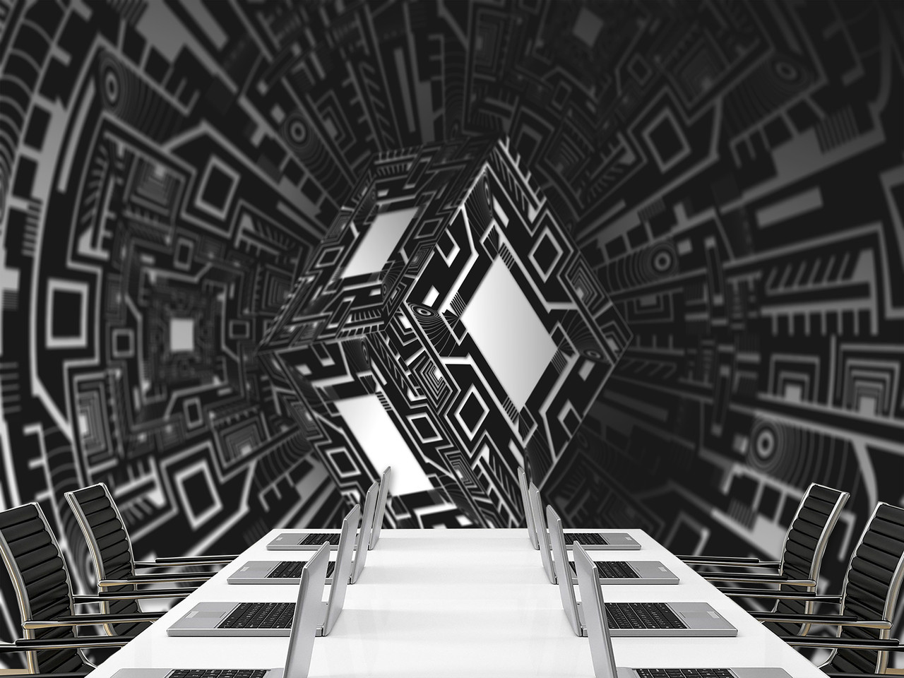 Самоклеюча плівка Oracal з малюнком "Куб", фото шпалери на стіну, фото 1