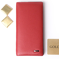 Женский кожаный кошелек портмоне Cardinal кошелек-клатч из натуральной кожи купюрник красный