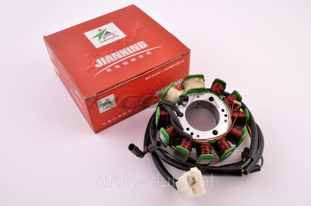 Статор генератора на мотоцикл із двигуном 4T CB/CG 125/150 (9+2 котушок) "JIANXING", фото 1