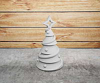 Фигурка елка с игрушками и звездой. Белая, мини 10 Х 5,5 см. (12010180101)