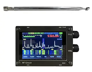 Широкосмуговий приймач Malahit V1.10D 50 кГц-2Гц SDR DSP AM/SSB/NFM/WFM динамік, акумулятор, металевий