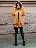 Куртка женская зимняя с капюшоном грушевидного силуэта 44-54р