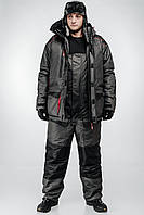 Костюм зимовий Extreme чорний -30° для рибаків, чорний зимовий костюм теплий для риболовів, рибацький чорний костюм