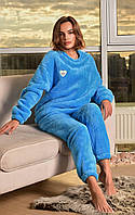 Пижама женская голубая кофта и штаны П811