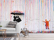Самоклеюча плівка Oracal з малюнком "Дівчинка веселка", 3d шпалери в спальню, фото 3