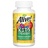 Комплекс мультивітамінів для дітей, Nature's Way, Alive, зі смаком апельсина та ягід, 120 жувальних таблеток, фото 2