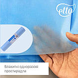 Простирадла одноразові, ТМ Etto, СМС, ПЕРФОРОВАНІ, в рулоні, 80см х 2м (50шт), БЛАКИТНІ, фото 5
