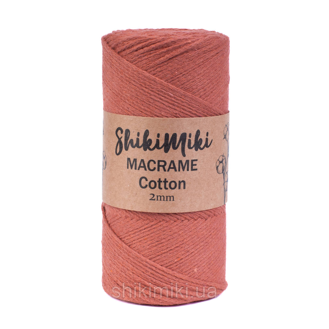Еко Шнур Cotton Macrame, колір Темно-лососевий