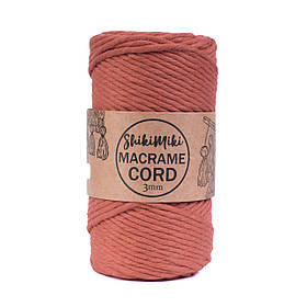 Еко шнур Macrame Cord 3 mm, колір Темно-лососевий