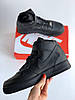 Чоловічі зимові кросівки Nike Air Force Winter Mid Black (Чорні) Взуття Найк Аір Форс високі шкіряні з хутром зима, фото 2