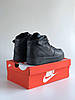 Чоловічі зимові кросівки Nike Air Force Winter Mid Black (Чорні) Взуття Найк Аір Форс високі шкіряні з хутром зима, фото 5