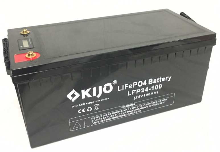 Літій-залізо-фосфатний акумулятор Kijo LiFePO4-24V-100 Ah з LED-дисплеєм