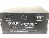 Літій-залізо-фосфатний акумулятор  Kijo LiFePO4-24V200Ah з LED дисплеєм, фото 3