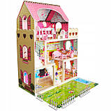 Дерев'яний ляльковий будиночок Picollo EMI +LED підсвічування+4 ляльки в подарунок Residence 80 см, фото 2