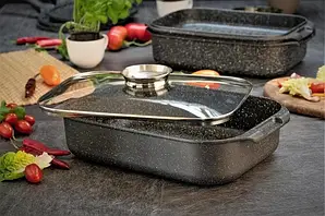 Гусятниця з литого алюмінію з мармуровим покриттям 5.5 л Edenberg EB-4605 Гусятниця з кришкою