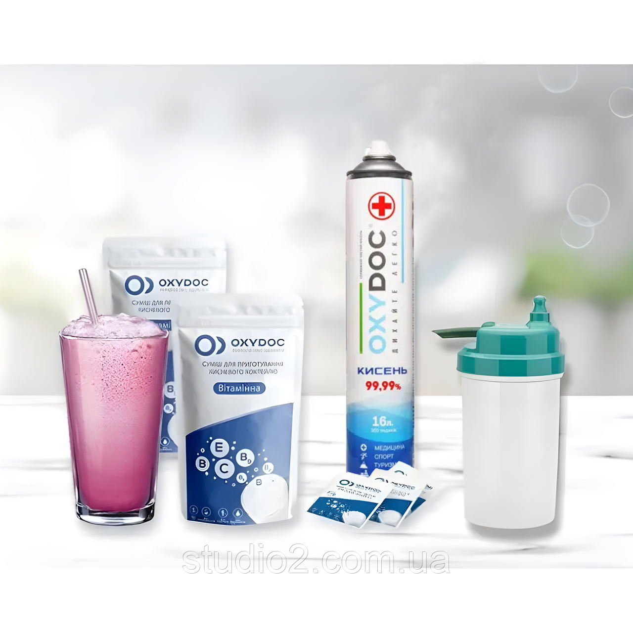 OXYDOC Комплект для приготування кисневого коктейлю Комплект (10 сумішей), фото 1
