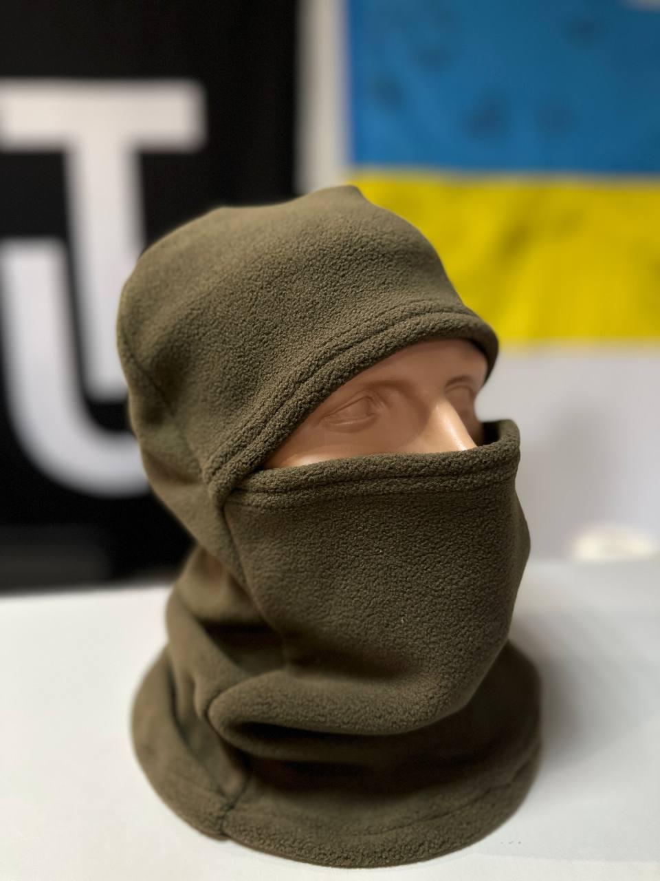 Балаклава флісова зимова хакі, балаклава фліс, балаклава тепла олива, фото 1