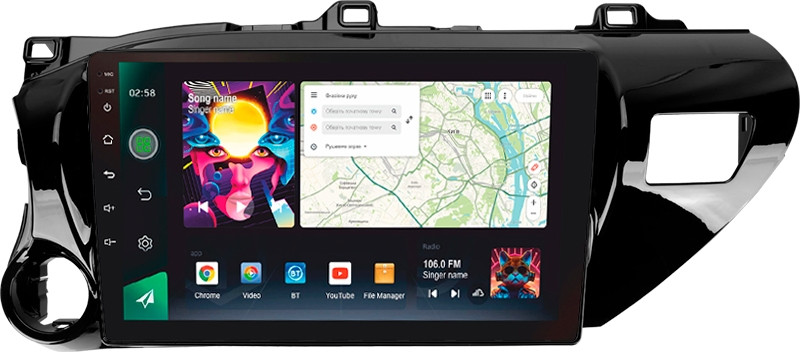 Штатна магнітола Toyota Hilux 2015-2023 10" IPS 4/32Gb GPS WiFi BT USB DSP Carplay Android 12