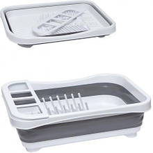 Сушарка для посуду складана 42*32*12см 117-030 силікон/пластик MZOPT