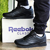 Мужские Термо Кроссовки Reebok Classic Чёрные Зимние Рибок Кожаные (размеры: 44,45) - 76-4