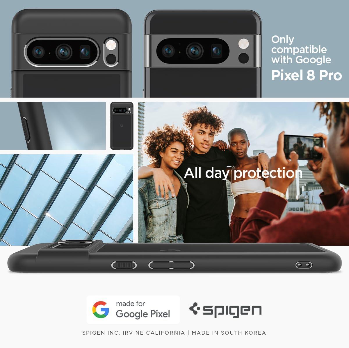 Чехол Spigen для Pixel 8 Pro - Ultra Hybrid, Matte Black (ACS06317) - фото 6 - id-p2027352328