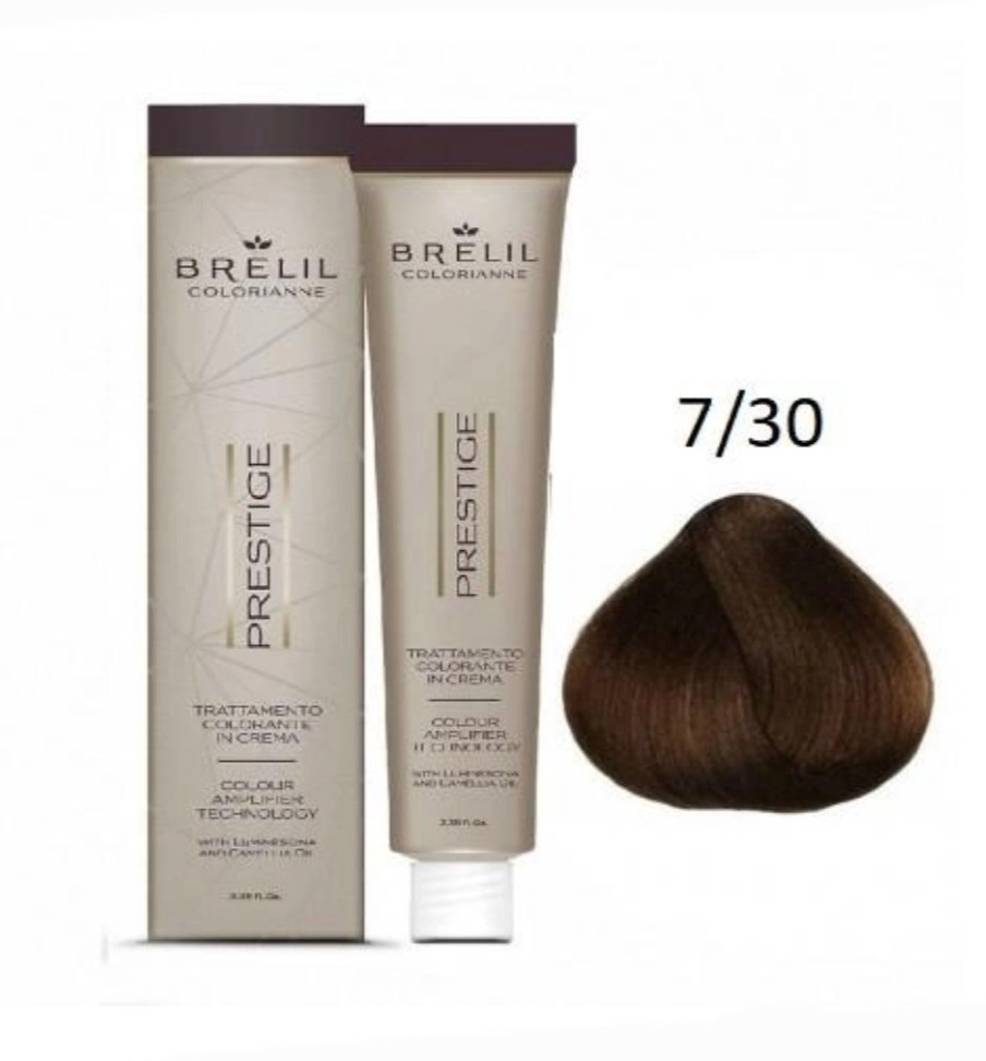Фарба для волосся Brelil Professional Coloriane Prestige 7/30 натуральний блонд золотистий 100 мл