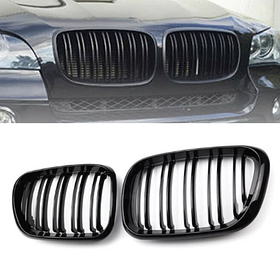 Решітка ноздрі BMW (БМВ) X5 series (E53) 2004-2006 Глянець 2 ребра LCI