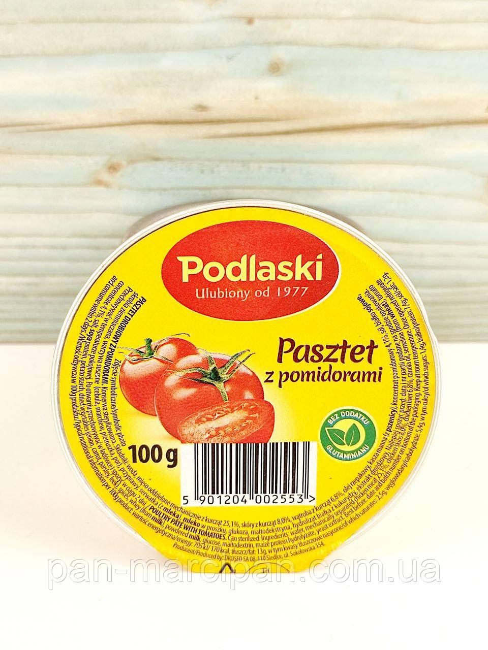 Паштет курячий із томатами Podlaski pasztet z pomidorami 100 г Польща, фото 1