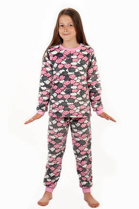 2440-24Добл Піжама для дівчаток махра тм Авекс розмір 122 см, фото 2