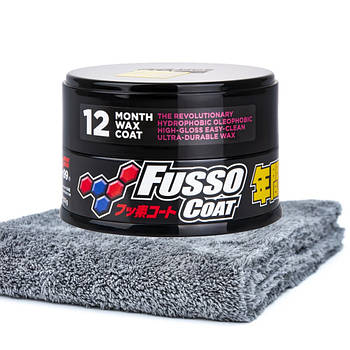 Набір для нанесення воску Soft99 Fusso Coat Black + Мікрофібра