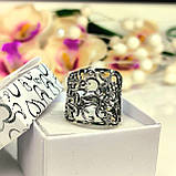 Широка ажурна срібна каблучка без каміння, фото 6