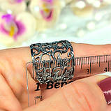 Широка ажурна срібна каблучка без каміння, фото 8