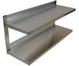Полка кухонная 2-х ярусная настенная 1000*250*450 мм ПРЕМИУМ нерж. сталь для столовой