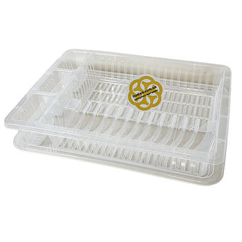 Сушарка для кухонна з піддоном, пластик, прозорий SNMZ